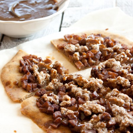 Apple Streusel Caramel Flatbread