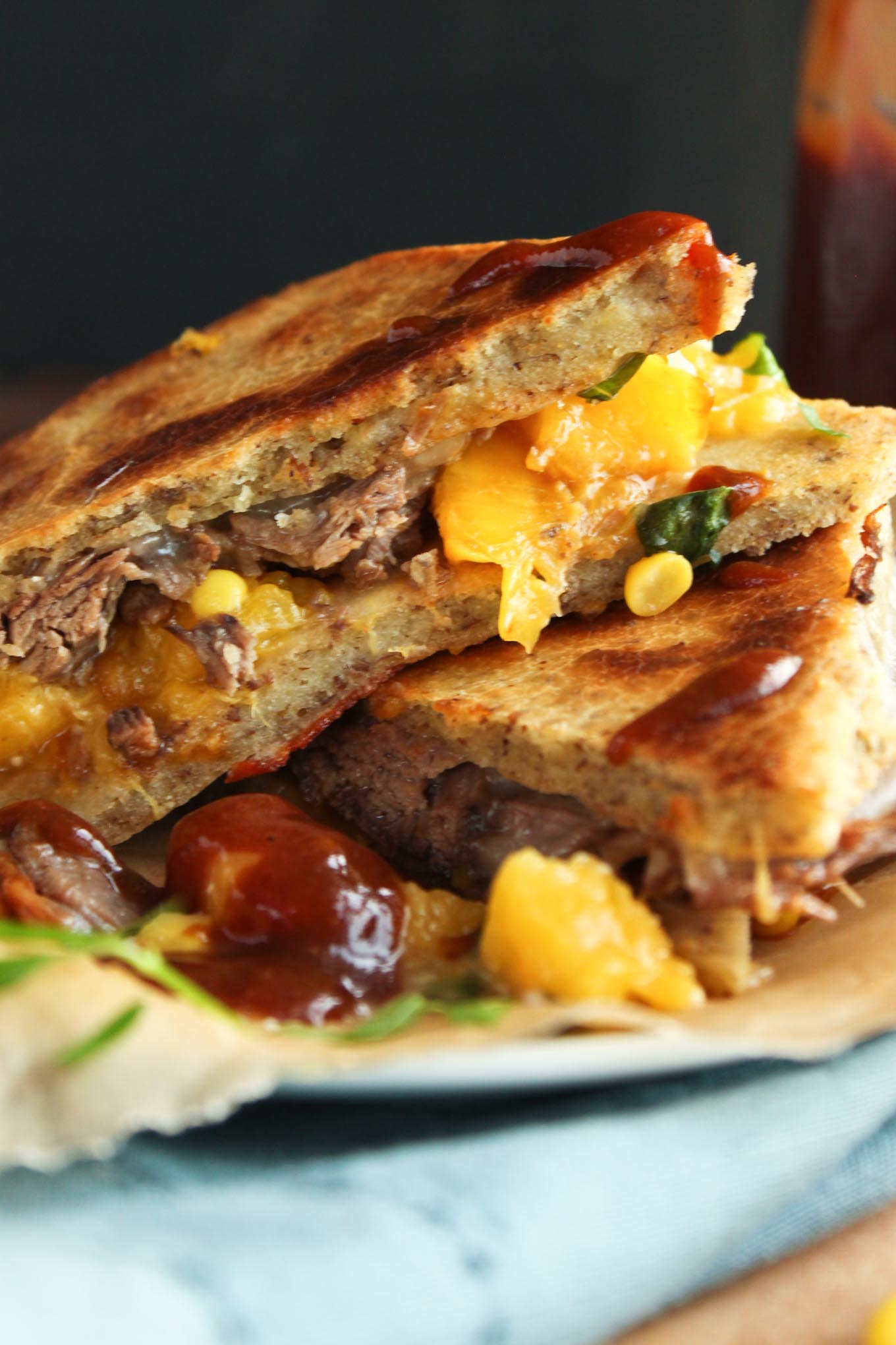 Short Rib and Peach Panini | simplerootswellness.com