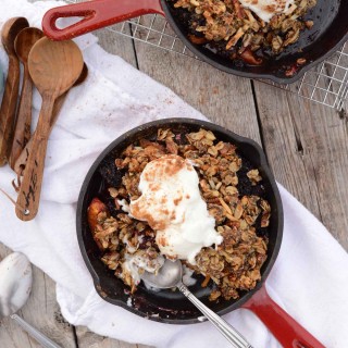 Easy Skillet Nectarine Blackberry Crisp | Simplerootswellness.com