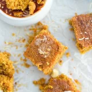 Moist crumbly gluten-free cornbread that is made in less than 10 minutes and in one bowl.