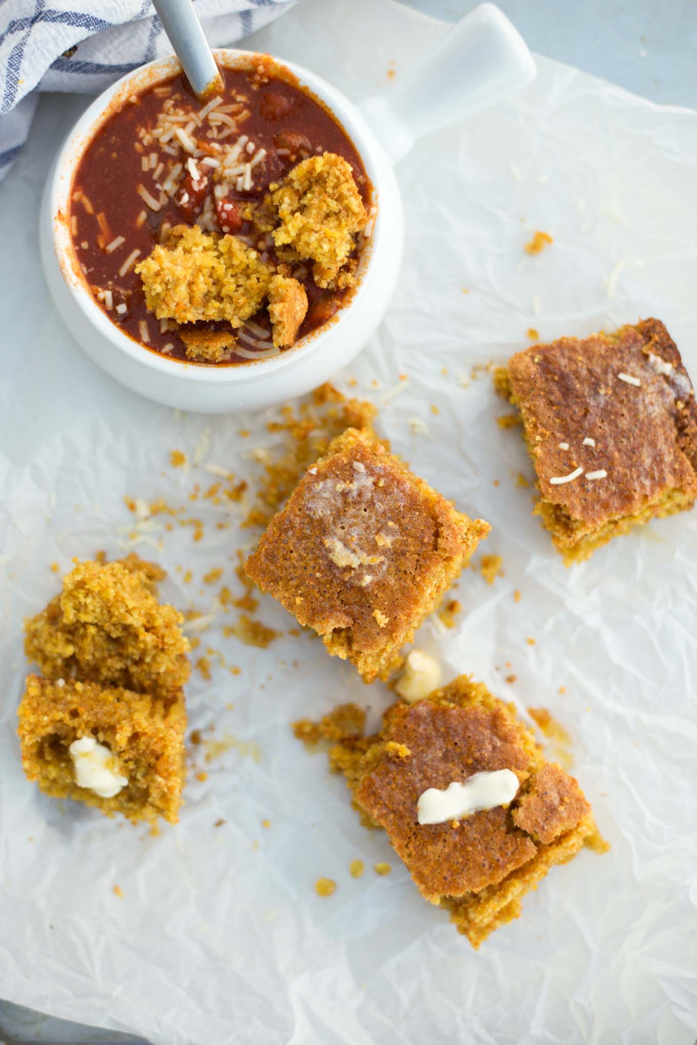 Moist crumbly gluten-free cornbread that is made in less than 10 minutes and in one bowl. 