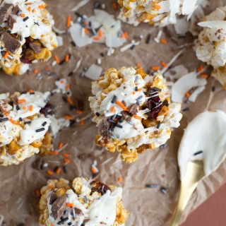 Five ingredient and 10 minutes to this healthified version of popcorn balls