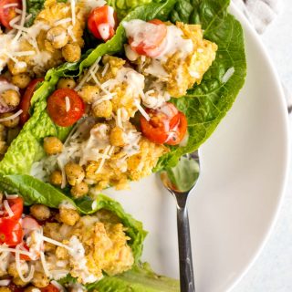 This quick mean is delicious, gluten-free and full of flavor. Healthy breaded chicken in a crispy lettuce wrap.