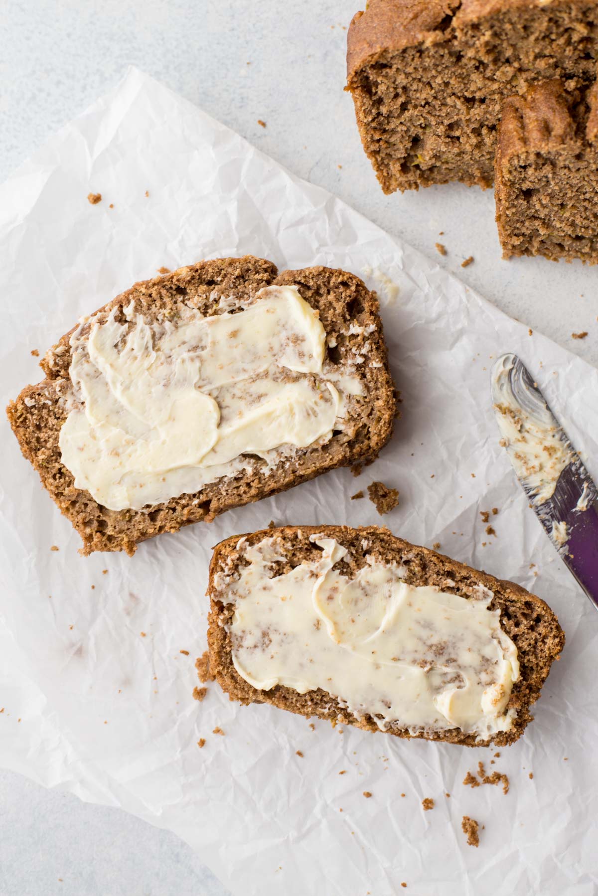 Try this high fiber, high protein spiced gluten-free zucchini bread with this easy recipe. 