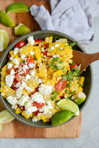 20-Minute Tomato & Feta Sweet Corn Salad | simplerootswellness.com #salad #supper #recipe #summer #healthy #easy #20minute #healthyfood